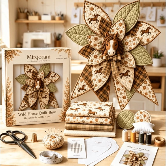 Handmade Quilted Door Bow DIY Sewing Kit, Durable Material Craft Kit for Handmade Seasonal Door Decor
