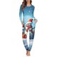 thumbnail image 2 of Conjunto de pijama de dos piezas para mujer, ropa de dormir de manga larga, jersey con patrón navideño, informal, a la moda, 2 of 4