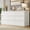 White, variant on Modern 9 Drawer Dresser for Bedroom, Wide Wooden Chest, Large Storage Organizer, Versatile Furniture for Living Room Hallway Entryway - Gray