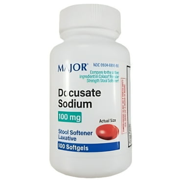 Major Stool Softener Docusate Sodium 100MG Softgels 100ct ****