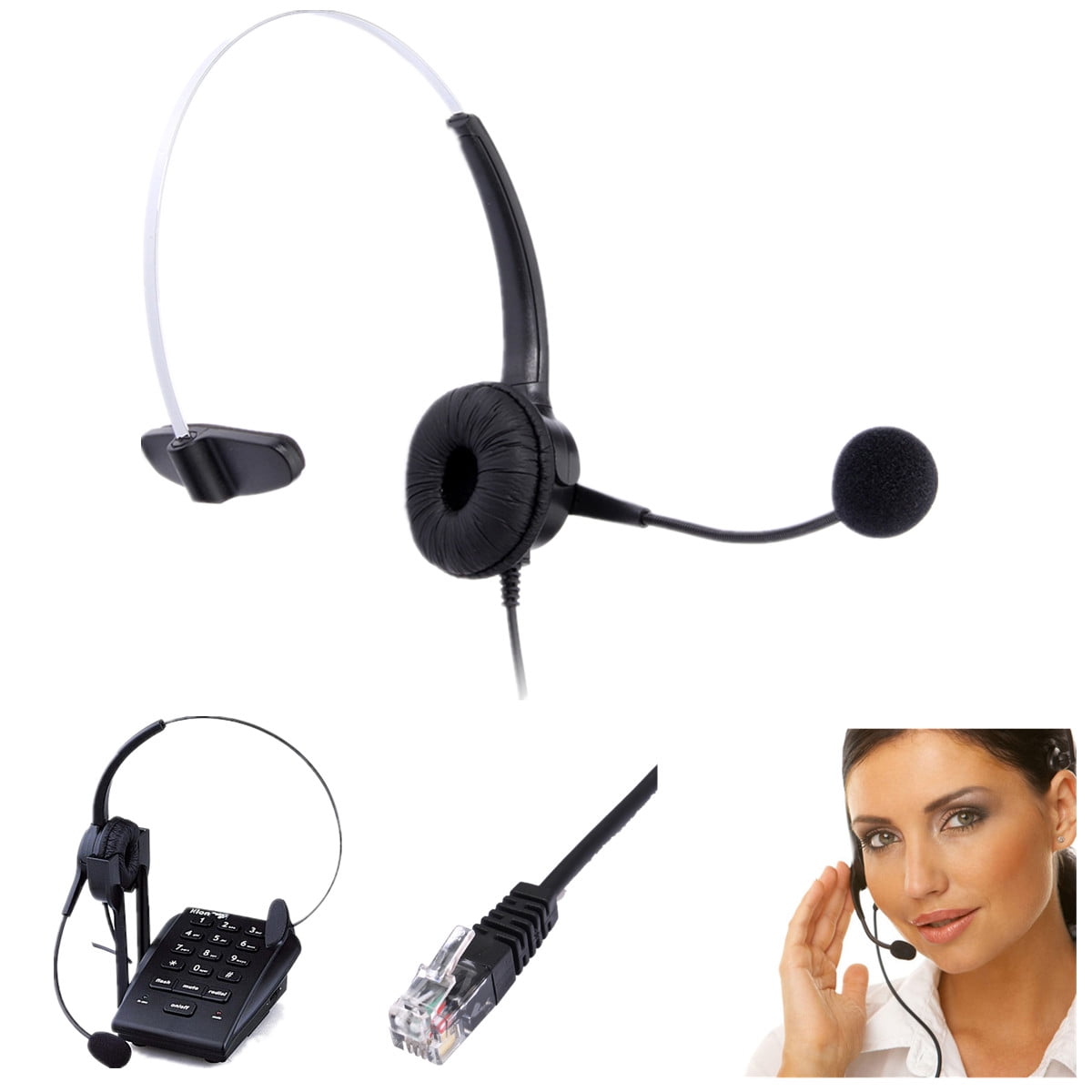 RJ11 Telephone Headset Noise Cancelling 