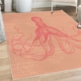 thumbnail image 1 of Octopus Decorative Rug, Monochrome Marine Animal Tentacles in Sketch Subaquatic Life Art, Quality Carpet for Bedroom Dorm and Living Room, 6 Sizes, Coral Pink, by Ambesonne, 1 of 4