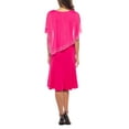 thumbnail image 2 of Marina Chiffon Sequin Asymmetric Capelet Dress - Fuchsia and Royal, 2 of 4