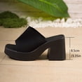 thumbnail image 3 of SACFOF Knit Heeled Sandals for Women, Comfortable Fashion Summer Sexy Open Toe Increase Height Slip On Beach Block Heel Slippers for Outdoor Indoor Party, 3 of 6