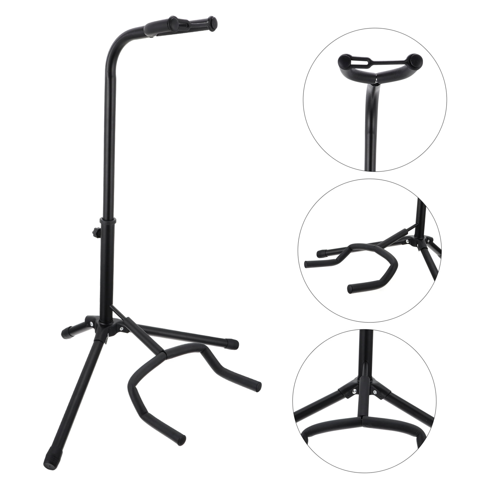 UPOUART Black Vertical Guitar Stand - Storage Rack for Home, Studio, and Stage Use, Fits All Guitar Types