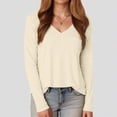 thumbnail image 6 of Towmus Womens Long Sleeve Shirts V Neck Casual Tops Loose Dressy Basic Fall Fashion Trendy Outfits Winter Clothes, 6 of 6