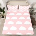 thumbnail image 2 of Homewish 4-Piece King Size Bed Sheet Set, Kawaii Cloud Dreamy Princess Cartoon, Ultra Soft, 2 of 7