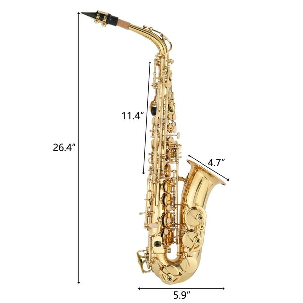 Zimtown Mid-range Alto Drop E Lacquered Golden Saxophone Painted