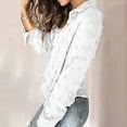 thumbnail image 3 of Womens Fashion Chiffon Blouse Long Sleeve Button Shirt Tops, 3 of 6