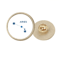 thumbnail image 1 of Aries Broche Ronde en Métal Doré Signe du Zodiaque, 1 of 3