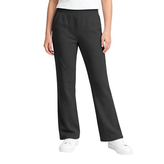 IFNWSV Pants for Girls Solid Color Elastic Waist Casual Sweatpants Pull On Lounge Trousers for Everyday Black 11-12 Years