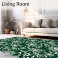 thumbnail image 2 of ODIKA 4'x6' Machine Washable Non-Slip Area Rug, Snowflake Cascade Hallway with Festive Winter Design High Traffic Rug, Green, 606904, 2 of 7