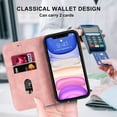 thumbnail image 3 of Allytech Magnetic Flip Folio Case for Apple iPhone 11 6.1 inch,Plain Leather RFID Blocking Card Slots Wallet Kickstand Phone Cover,Pink, 3 of 10