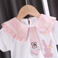thumbnail image 4 of Ensemble d'Été 2 Pcs pour Enfants, Chemise à Manches Courtes avec Nœud et Shorts pour Filles de 0 à 6 Ans, 4 of 8