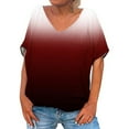 thumbnail image 1 of Posijego T-Shirts à Col en V pour Femmes, Chemise à Manches Courtes Imprimée, Pyjama Décontracté d'Été pour Femmes, 1 of 2