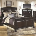 thumbnail image 1 of Ashley Ridgley Wood Queen Sleigh Panel Bed in Dark Brown, 1 of 1