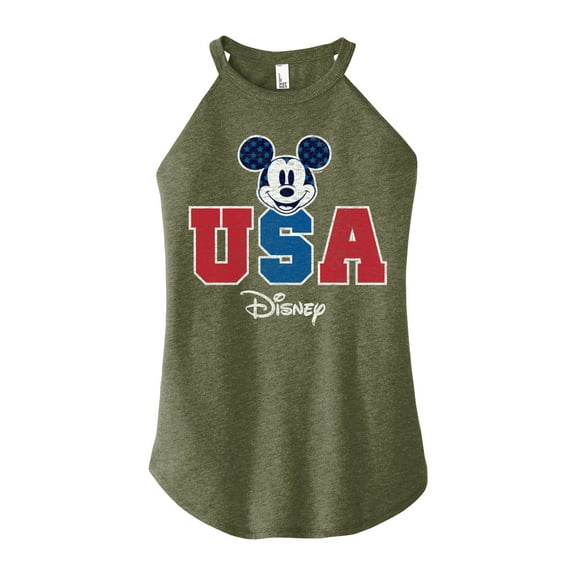 Disney - Americana - Mickey USA - Juniors High Neck Tank Top