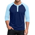 thumbnail image 3 of Men’s Three Quarter Sleeve Sport T-Shirt Baseball Style Casual Cotton Top, 3 of 8