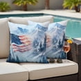 thumbnail image 5 of USA Flag Mountain Pillow Covers 2 Pack Forest Independence Day Pillowcase Waterproof Outdoor Throw Pillow Cover for Patio Garden Square Cushion 16”x16”, 5 of 9