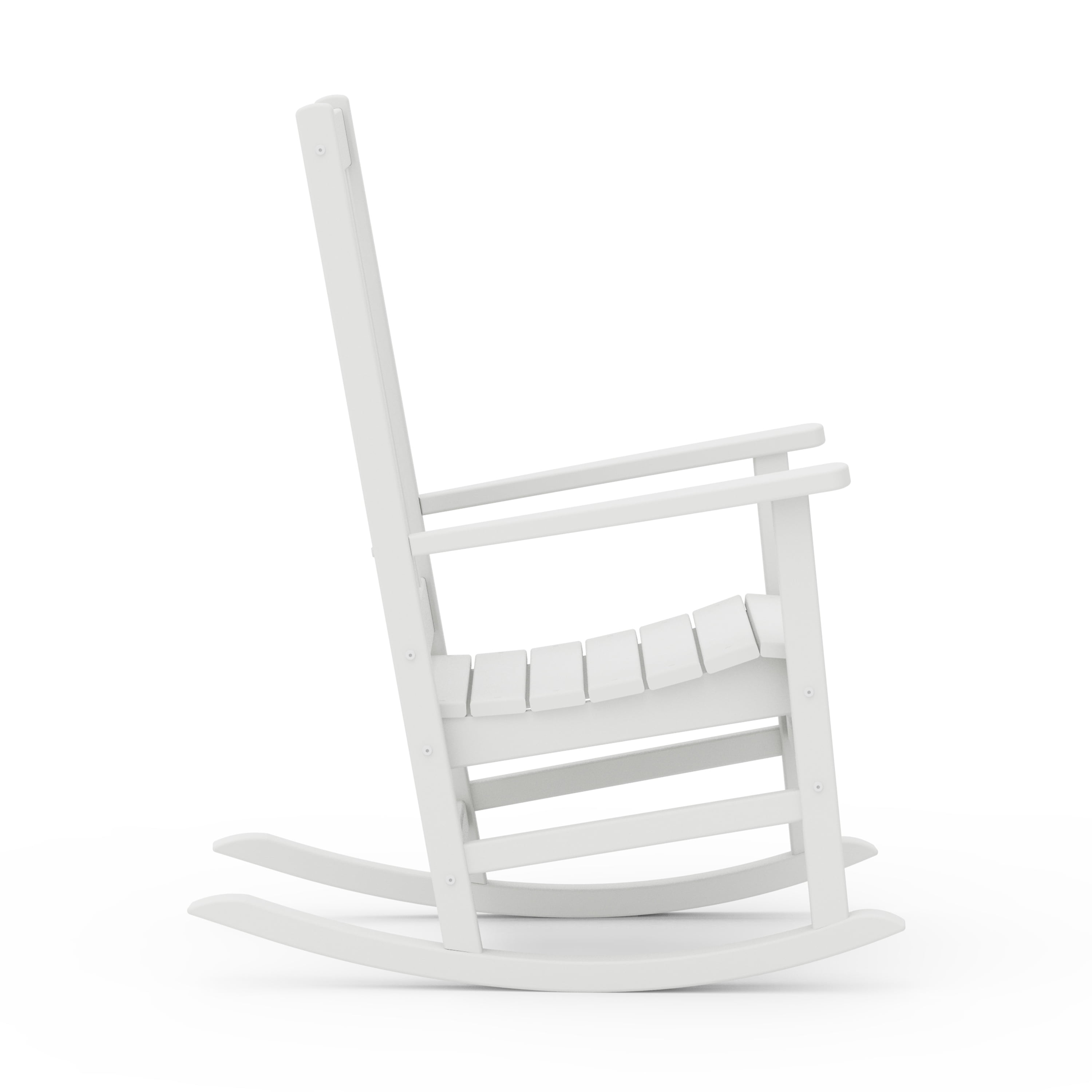 Better Homes & Gardens by POLYWOOD Southlake Outdoor Rocking Chair, All-Weather HDPE, Patio Seat, White