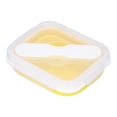 thumbnail image 2 of Lunch Box,, Foldable Thermal Lunch Box, Silicone 600 ML Leakproof Portable  For School For Office Yellow 600ML, 2 of 8