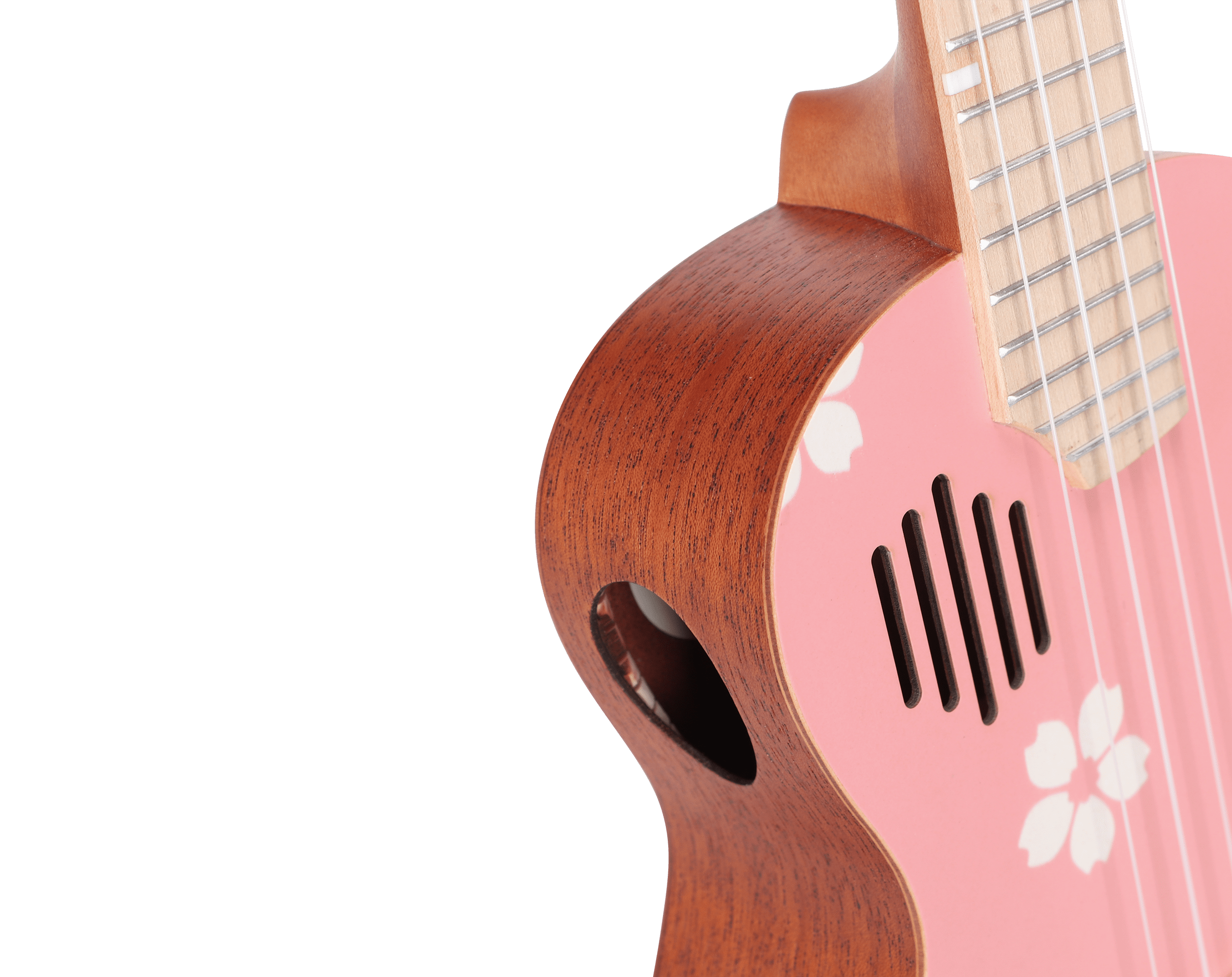 PICKAPICK Concert Ukulele UC23 ,23 Inch Solid Top Spruce Ukulele with Gig Bag, Strap & Heart Pick, Easy to Play for Beginners (Pink Sakura)