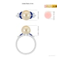 thumbnail image 5 of ANGARA Golden South Sea Cultured Pearl & Sapphire Butterfly Ring in 14K White Gold for Women | June Birthstone, Birthday, Anniversary, Jewelry Gift for Women | Pearl Ring, 5 of 9