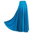 thumbnail image 3 of Nyeemya Womens Ballroom Dance Skirt Solid Color Ruffle Dancewear Flamenco Performance Costume Sky Blue 5XL, 3 of 7