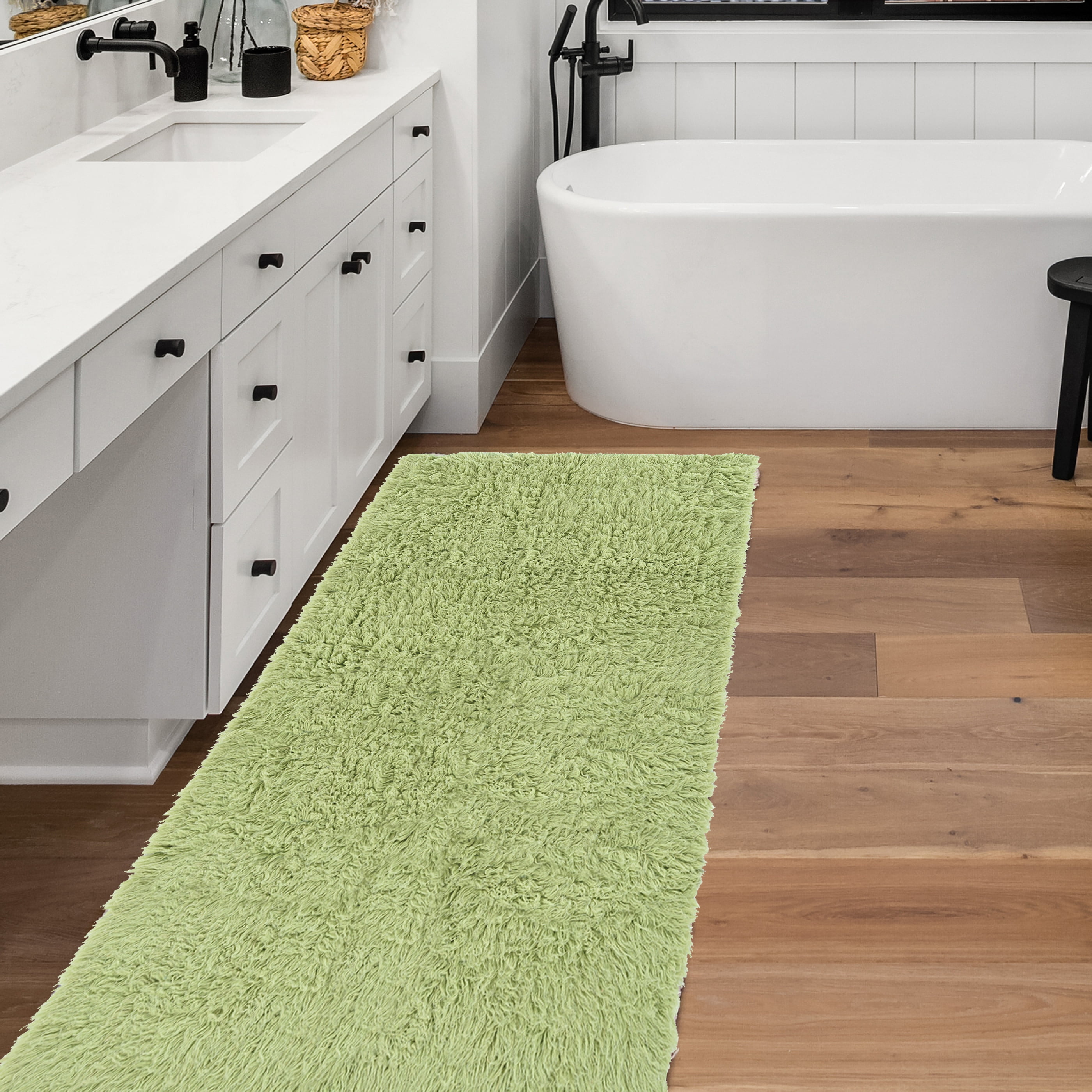 Linon Home Decor New Flokati Area Rug Collection, Lime Green, 2.33 x 8.5