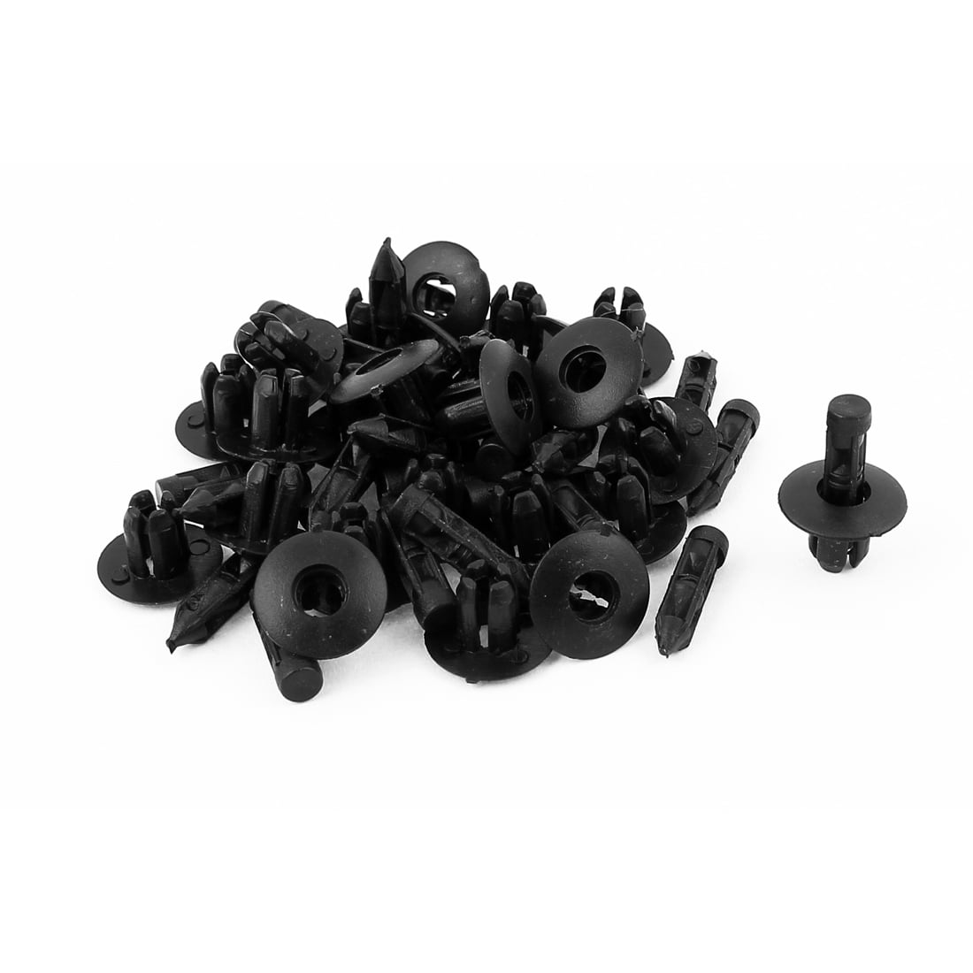 25 Pcs Black Plastic Splash Guard Moulding Bumper Clips 7mm x 14.5mm x 20mm