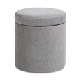 thumbnail image 7 of Compact Round Ottoman with Storage Feature/Neutral Color Fits Any Style, 7 of 7