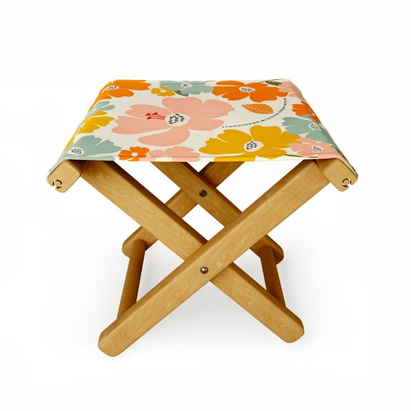 Society6 Happiness Blooms by Gale Switzer Outdoor Ottoman