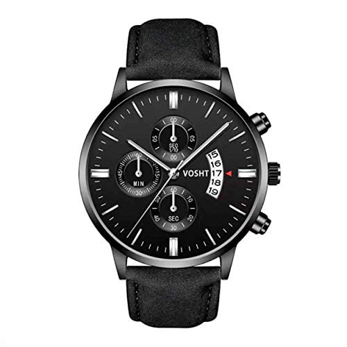 Reloj Ultrafino para Caballero con Correa de Cuero y Movimiento de Cuarzo, Calendario y Cronógrafo, Ideal para Hombre de Negocios, Detalles Finos Vosth Clásico