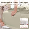 thumbnail image 2 of California Design Den 100% Organic Cotton, Twin Extra Long Fitted Sheet Only - Soft, Crisp Sheets with Deep Pockets for a Snug-Fit - Warm Taupe, 2 of 9