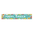 thumbnail image 2 of Zhourta Happy Easter Banner Garden Hanging Easter Sign Wall Decoration with Shape Of Cute Colorful Rabbits and Eggs for Indoor Outdoor Decorations 7.87×1.3Inch, 2 of 3