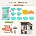 thumbnail image 6 of Auarte Outdoor Wooden Playhouse for Kids Ages 3+, DIY Themed Toddler Play House with Coffee Set, Cash Register, Flip-Over Bench, Chalkboard, Doorbell, 6 of 11