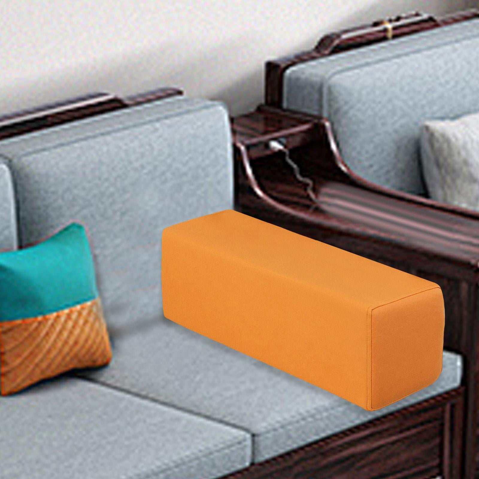 FashionCha Sofa Arm Rest Pillow Couch Armrest Rectangular Booster High Density Foam Cushion Orange
