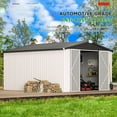 thumbnail image 4 of AECOJOY 10' x 14' Outdoor Storage Shed with Lockable Door Patio Metal Garden Storage Building in White for Outside, 4 of 7