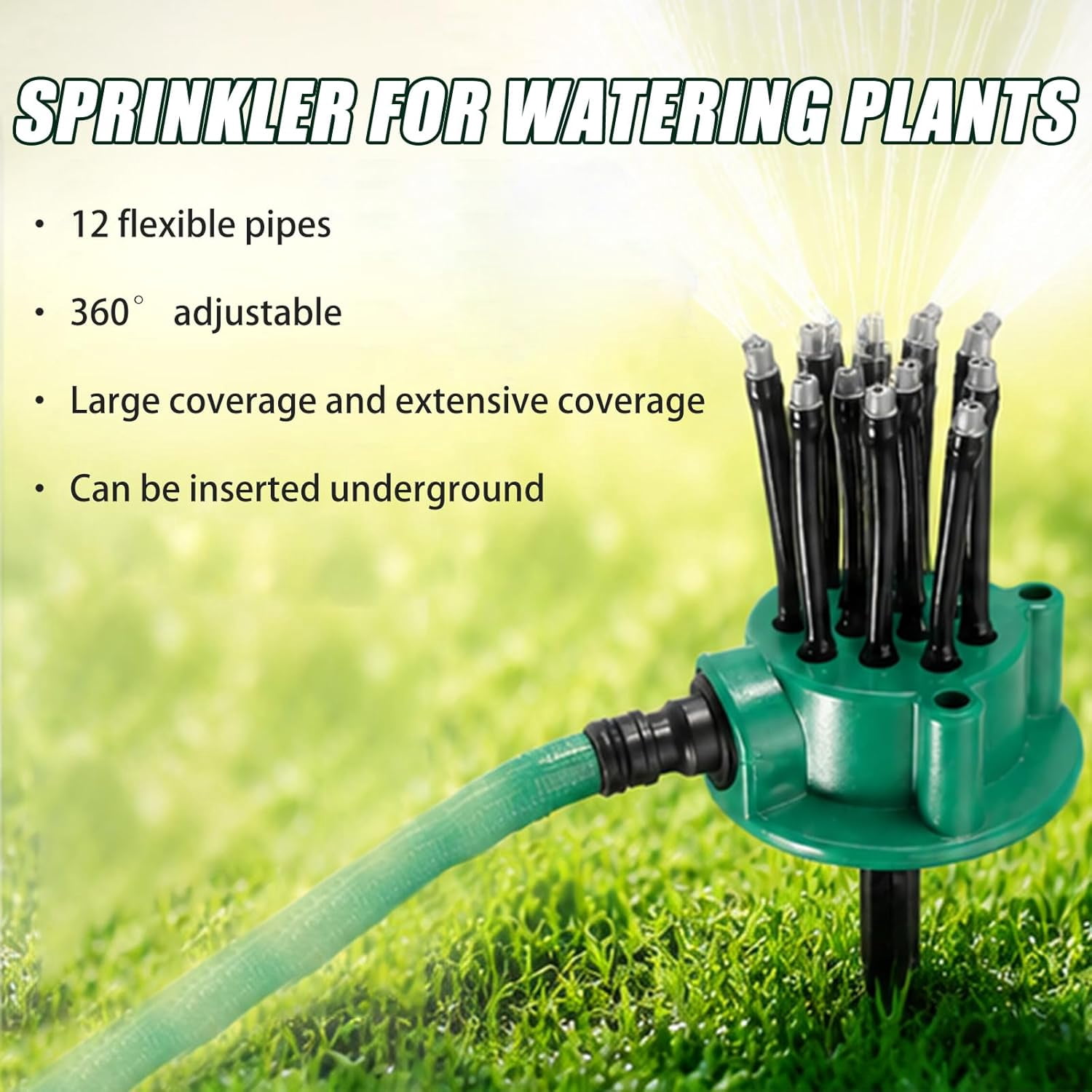 360° Coverage Precision Garden Irrigation Sprinkler, Lawn Sprinkler for Large Area Watering, Yard, Grass, Backyard & Patio