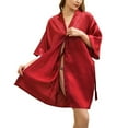 thumbnail image 4 of Zedker Women's Satin Robes with Gold Glitters Bride Bridesmaid Wedding Getting Bathrobe Sleepwear,Size S-XXL, 4 of 5