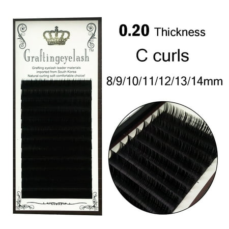 0.20MM Thickness C Curl Length 8mm-14mm False Fake Eyelash  For Eyelash Extensions 
