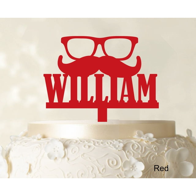 Personalized Name Cake Topper Personalized Red Cake Topper Color Option Available 5-7 Inches Wide