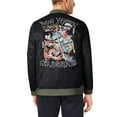 thumbnail image 2 of Hat and Beyond Men's Heavyweight Traditional Japanese Lore Patch Bomber Jacket, 2 of 6