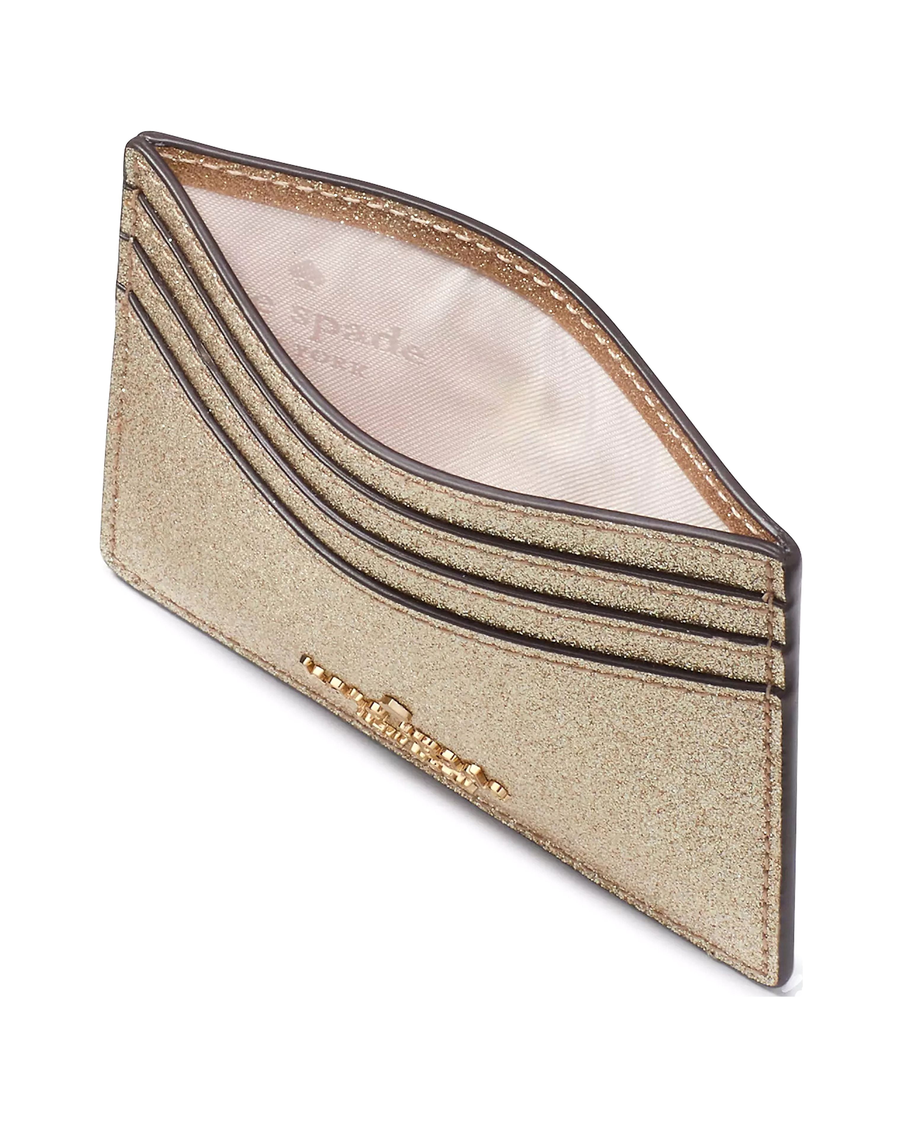 Kate Spade New York Women's Glimmer Glitter Small Slim Card Holder