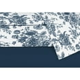 thumbnail image 2 of Sheet Set 4PC Q Floral Print Solid Navy, 2 of 3