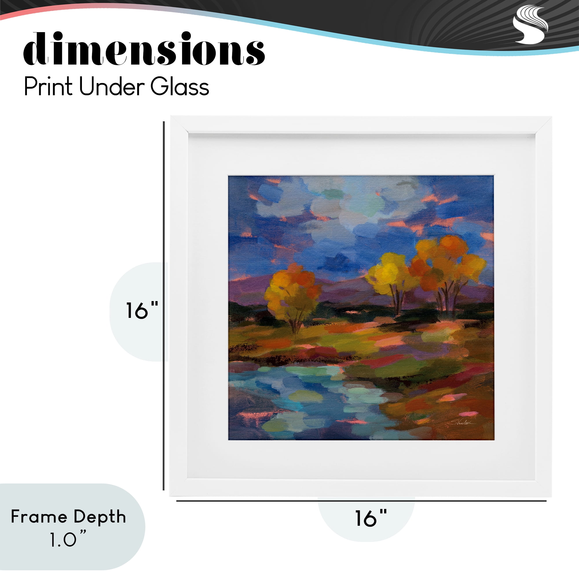 Stupell Industries October Glow Lakeside Reflection White Framed Print Under Glass, design by Silvia Vassileva