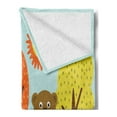thumbnail image 2 of Cartoon Soft Flannel Fleece Blanket, Cheerful Childish Animals in the Sunny Forest with Mushrooms and Trees Composition, Cozy Plush for Indoor and Outdoor Use, 50" x 70", Multicolor, by Ambesonne, 2 of 5