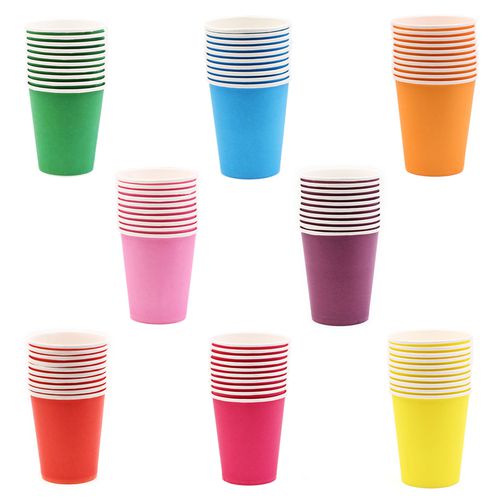 PWFE 10 Pack Party Disposable Cups Color Paper Cups for Children DIY Disposable Bathroom Cups, Espresso Cups, Paper Cups for Party, Picnic,Travel - image 2 of 7