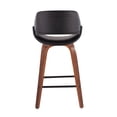 thumbnail image 5 of LumiSource Walnut Wood, Black PU, Black Steel Fabrico Fixed-Height Counter Stool - Set of 2, 5 of 8