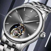 AESOP Off-axis Tourbillon Skeleton Hand-Wind Mechanical Wrist Watch Men Sapphire Crystal Manual Business Dress Clock Man Luminous Stainless Steel Leather
